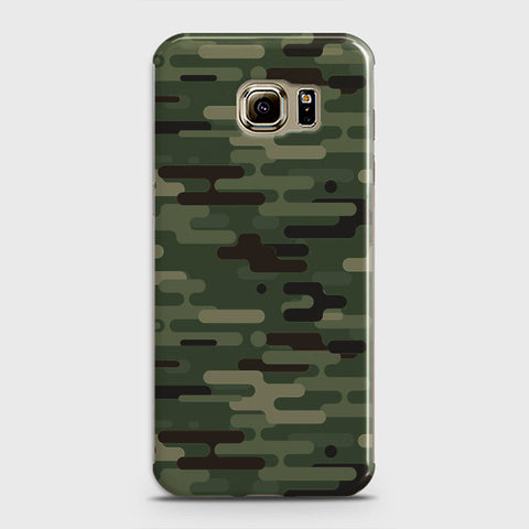Samsung Galaxy S6 Edge Cover - Camo Series 2 - Light Green Design - Matte Finish - Snap On Hard Case with LifeTime Colors Guarantee
