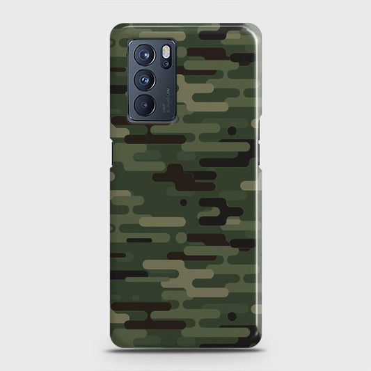 Oppo Reno 6 Pro 5G Cover - Camo Series 2 - Light Green Design - Matte Finish - Snap On Hard Case with LifeTime Colors Guarantee