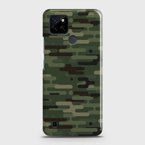 Realme C21Y Cover - Camo Series 2 - Light Green Design - Matte Finish - Snap On Hard Case with LifeTime Colors Guarantee