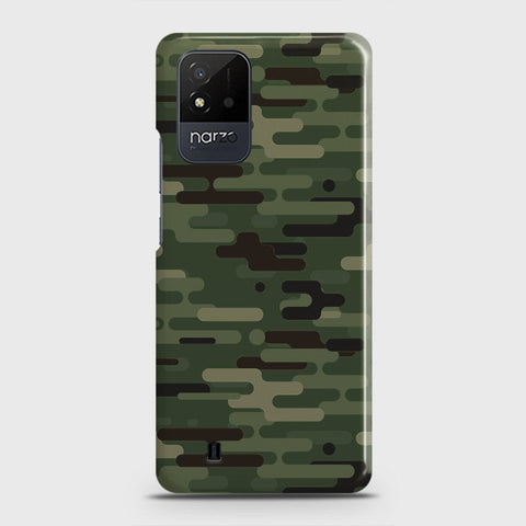 Realme Narzo 50i Cover - Camo Series 2 - Light Green Design - Matte Finish - Snap On Hard Case with LifeTime Colors Guarantee