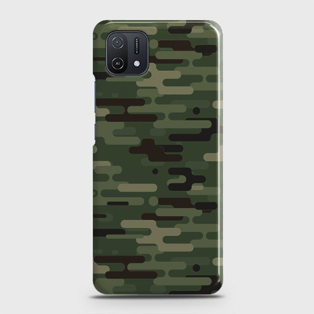 Oppo A16K Cover - Camo Series 2 - Light Green Design - Matte Finish - Snap On Hard Case with LifeTime Colors Guarantee