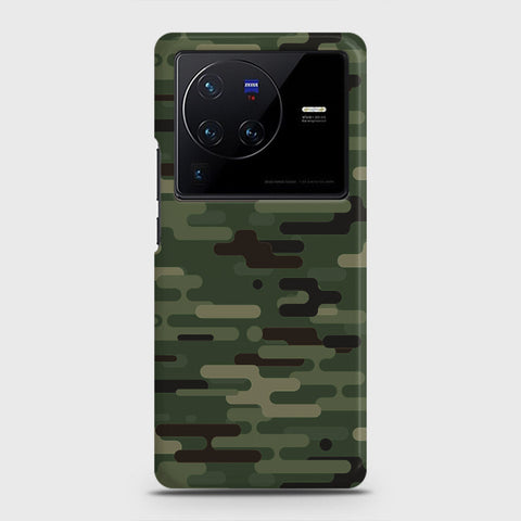 Vivo X80 Cover - Camo Series 2 - Light Green Design - Matte Finish - Snap On Hard Case with LifeTime Colors Guarantee