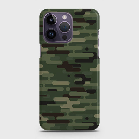 iPhone 14 Pro Cover - Camo Series 2 - Light Green Design - Matte Finish - Snap On Hard Case with LifeTime Colors Guarantee