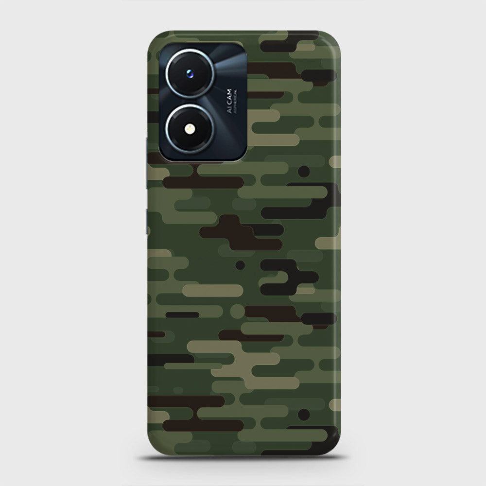 Vivo Y02s Cover - Camo Series 2 - Light Green Design - Matte Finish - Snap On Hard Case with LifeTime Colors Guarantee