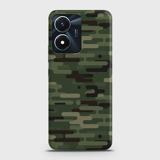 Vivo Y02s Cover - Camo Series 2 - Light Green Design - Matte Finish - Snap On Hard Case with LifeTime Colors Guarantee