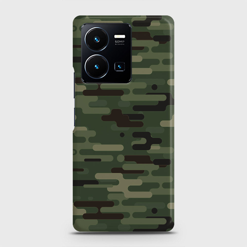 Vivo Y35 Cover - Camo Series 2 - Light Green Design - Matte Finish - Snap On Hard Case with LifeTime Colors Guarantee