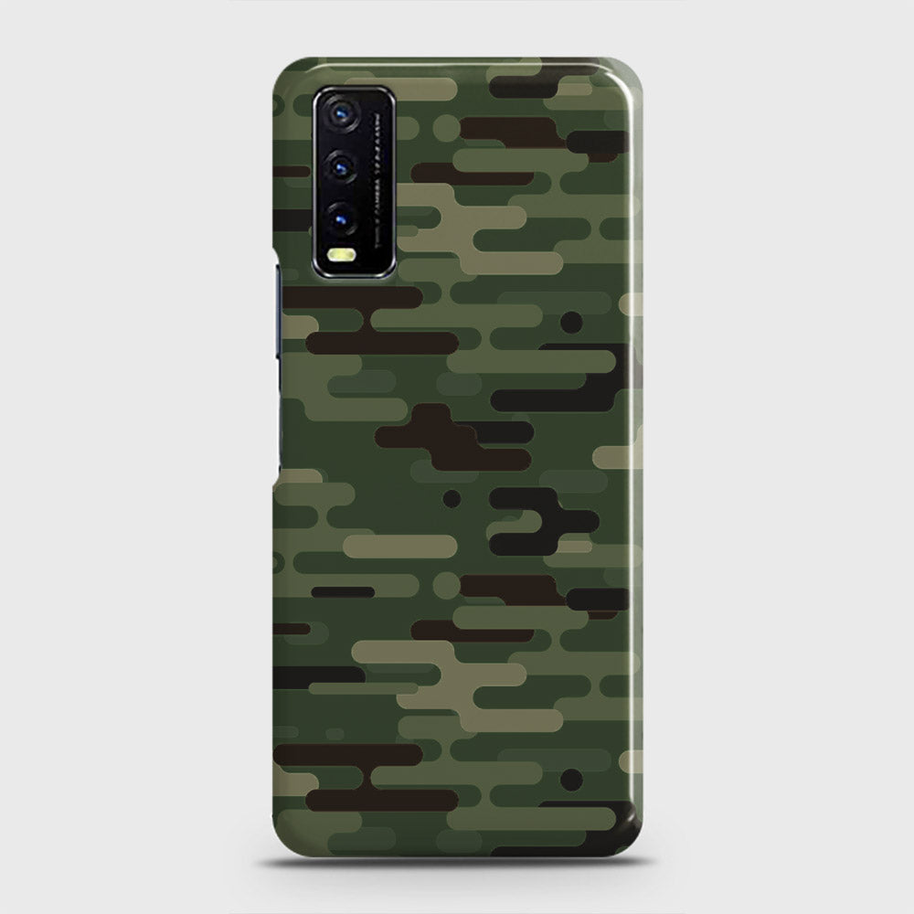Vivo Y20T  Cover - Camo Series 2 - Light Green Design - Matte Finish - Snap On Hard Case with LifeTime Colors Guarantee
