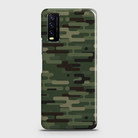 Vivo Y20s  Cover - Camo Series 2 - Light Green Design - Matte Finish - Snap On Hard Case with LifeTime Colors Guarantee