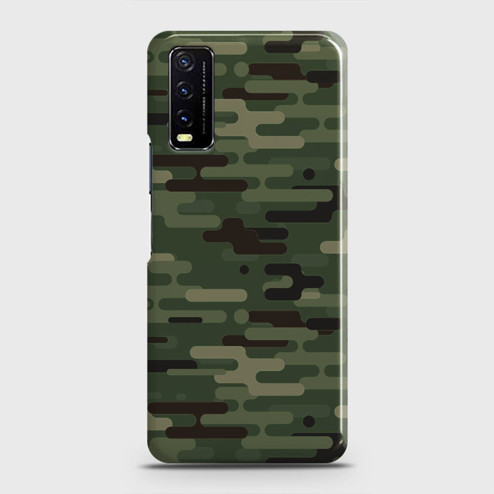 Vivo Y20i  Cover - Camo Series 2 - Light Green Design - Matte Finish - Snap On Hard Case with LifeTime Colors Guarantee