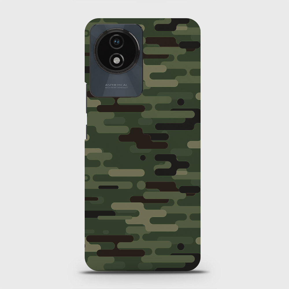 Vivo Y02 Cover - Camo Series 2 - Light Green Design - Matte Finish - Snap On Hard Case with LifeTime Colors Guarantee