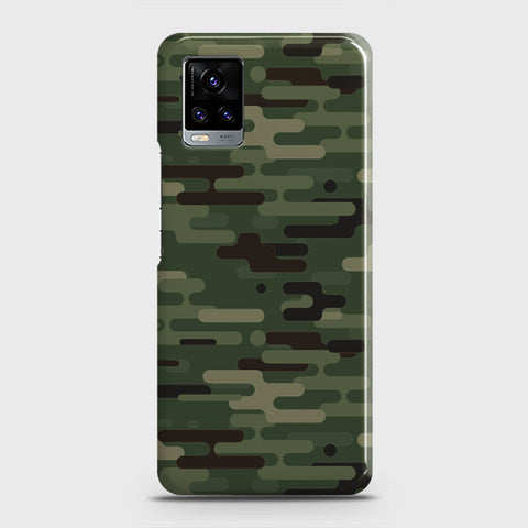 Vivo V20  Cover - Camo Series 2 - Light Green Design - Matte Finish - Snap On Hard Case with LifeTime Colors Guarantee