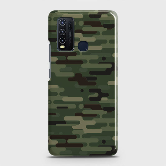 Vivo Y30  Cover - Camo Series 2 - Light Green Design - Matte Finish - Snap On Hard Case with LifeTime Colors Guarantee