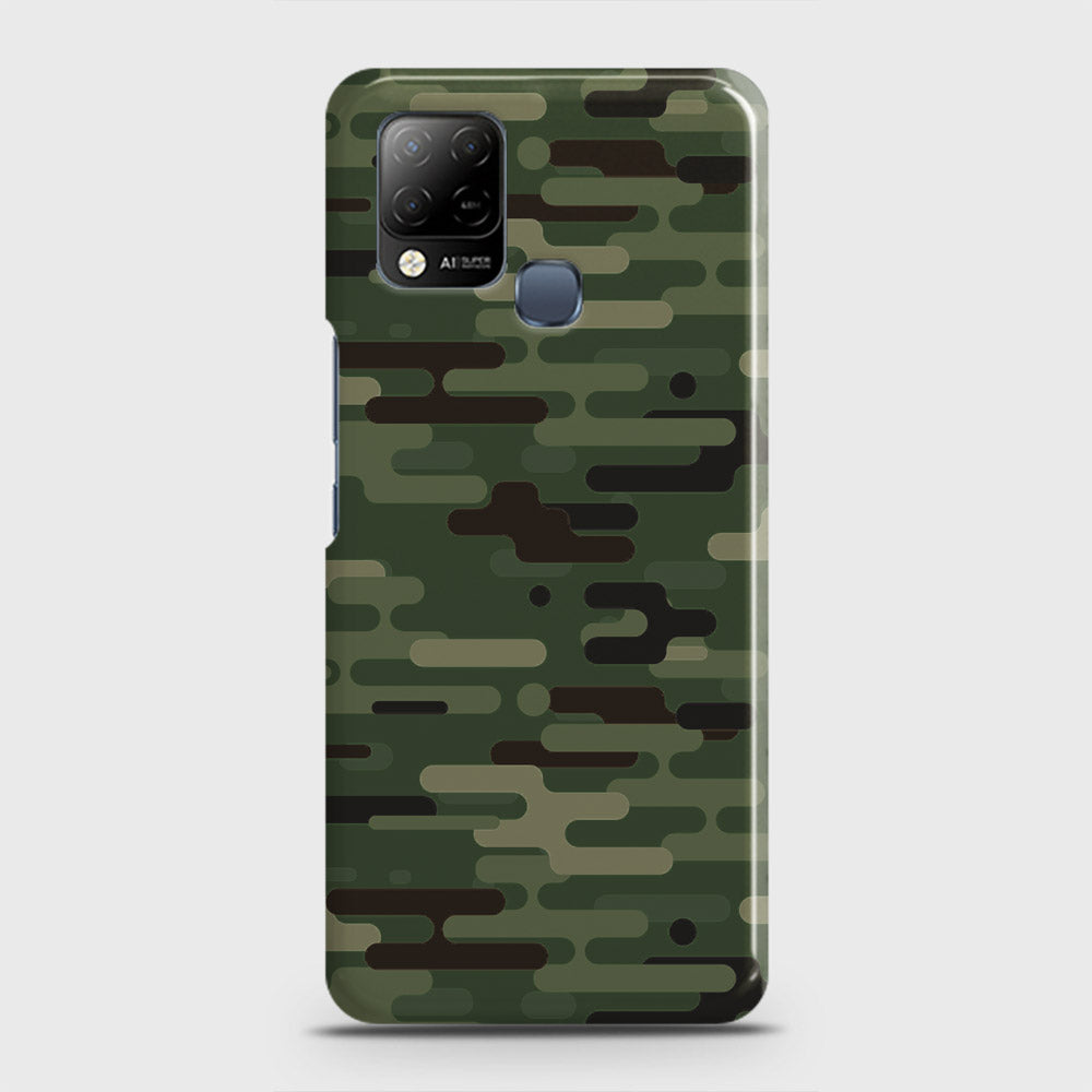 Infinix Hot 10s Cover - Camo Series 2 - Light Green Design - Matte Finish - Snap On Hard Case with LifeTime Colors Guarantee