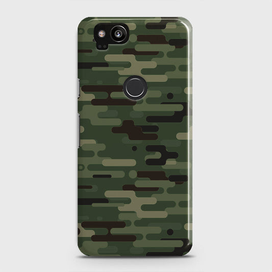 Google Pixel 2 Cover - Camo Series 2 - Light Green Design - Matte Finish - Snap On Hard Case with LifeTime Colors Guarantee