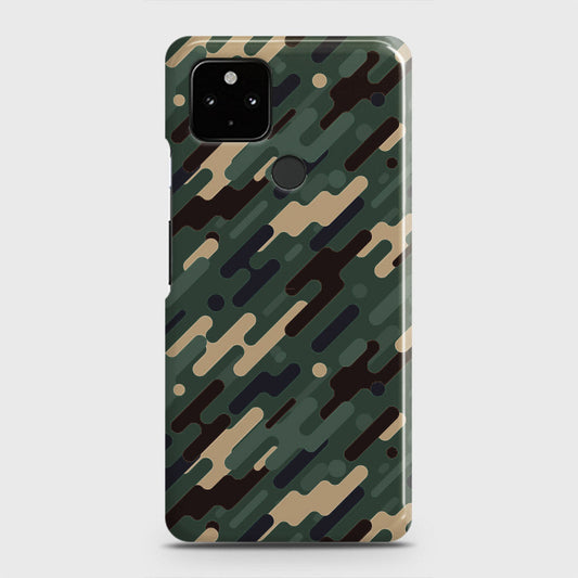 Google Pixel 5 Cover - Camo Series 3 - Light Green Design - Matte Finish - Snap On Hard Case with LifeTime Colors Guarantee