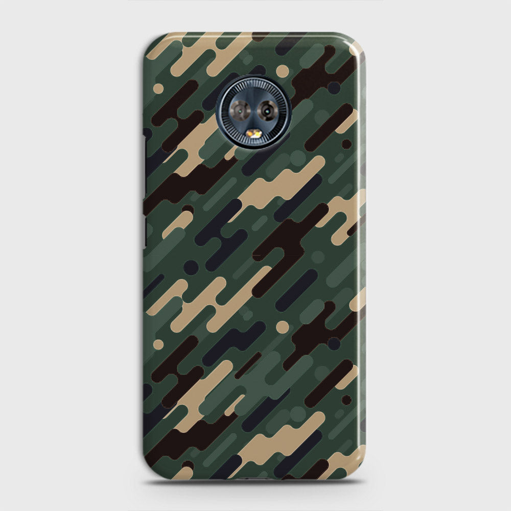 Motorola Moto G6 Plus Cover - Camo Series 3 - Light Green Design - Matte Finish - Snap On Hard Case with LifeTime Colors Guarantee