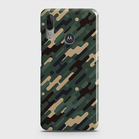 Motorola Moto E6 Plus Cover - Camo Series 3 - Light Green Design - Matte Finish - Snap On Hard Case with LifeTime Colors Guarantee