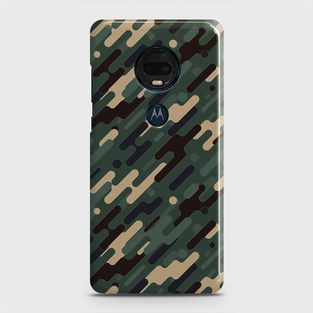 Motorola Moto G7 Plus Cover - Camo Series 3 - Light Green Design - Matte Finish - Snap On Hard Case with LifeTime Colors Guarantee