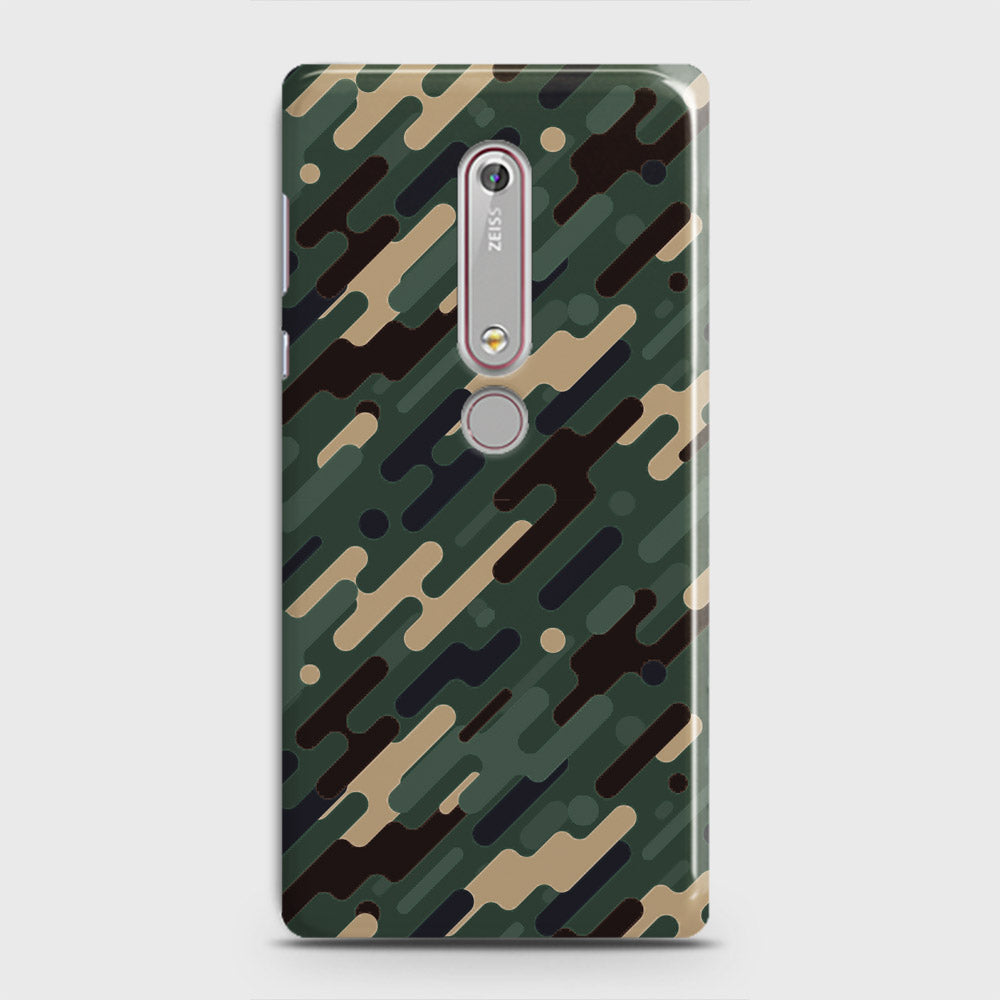 Nokia 6.1 Cover - Camo Series 3 - Light Green Design - Matte Finish - Snap On Hard Case with LifeTime Colors Guarantee