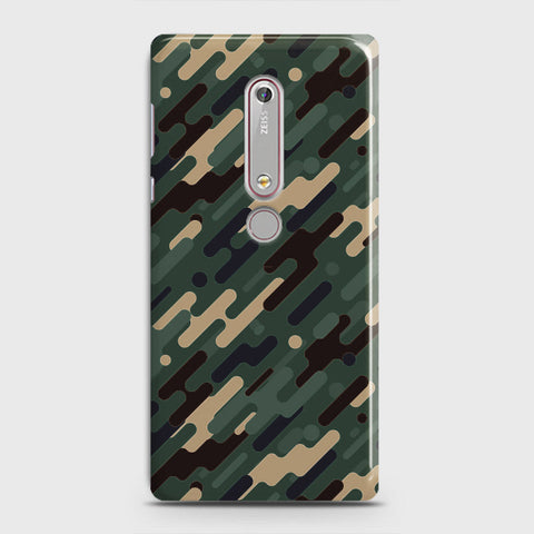 Nokia 6.1 Cover - Camo Series 3 - Light Green Design - Matte Finish - Snap On Hard Case with LifeTime Colors Guarantee