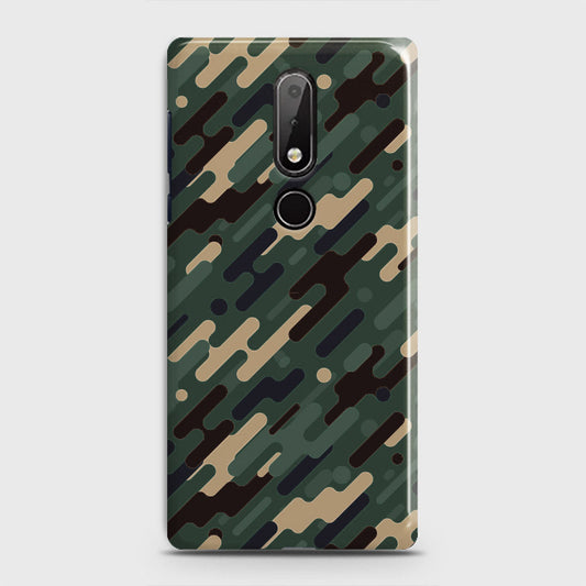 Nokia 6.1 Plus Cover - Camo Series 3 - Light Green Design - Matte Finish - Snap On Hard Case with LifeTime Colors Guarantee