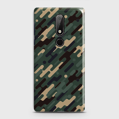 Nokia 6.1 Plus Cover - Camo Series 3 - Light Green Design - Matte Finish - Snap On Hard Case with LifeTime Colors Guarantee