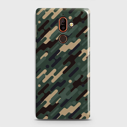 Nokia 7 Plus Cover - Camo Series 3 - Light Green Design - Matte Finish - Snap On Hard Case with LifeTime Colors Guarantee