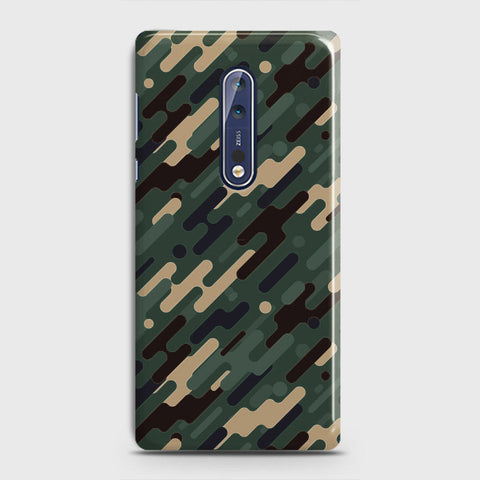 Nokia 8 Cover - Camo Series 3 - Light Green Design - Matte Finish - Snap On Hard Case with LifeTime Colors Guarantee