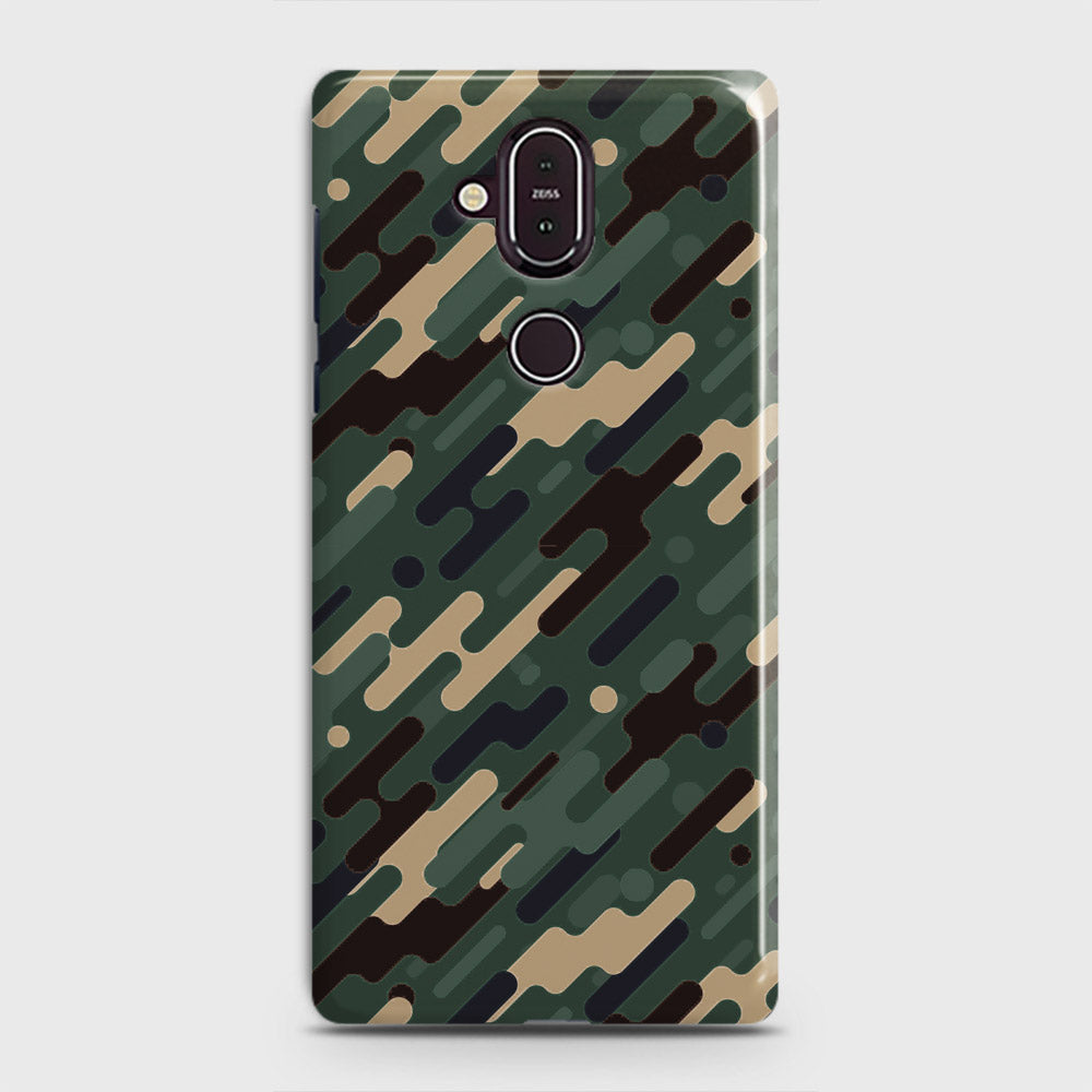 Nokia 8.1 Cover - Camo Series 3 - Light Green Design - Matte Finish - Snap On Hard Case with LifeTime Colors Guarantee