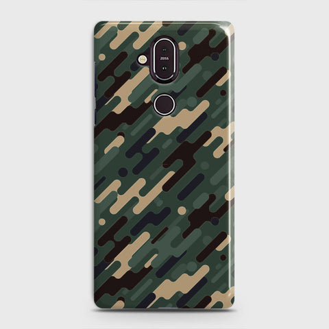 Nokia 8.1 Cover - Camo Series 3 - Light Green Design - Matte Finish - Snap On Hard Case with LifeTime Colors Guarantee