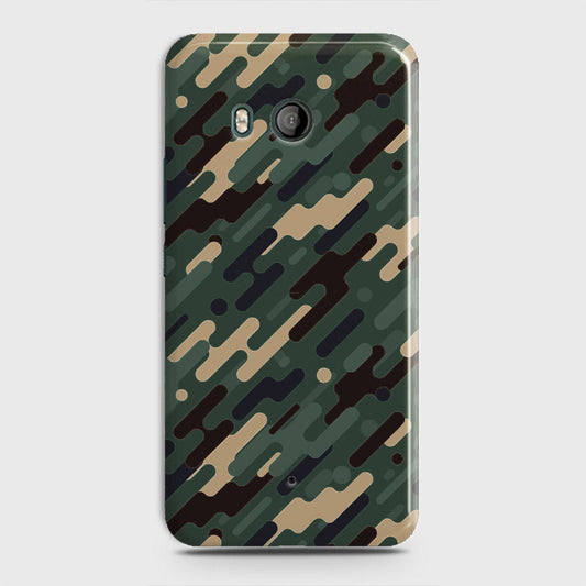 HTC U11  Cover - Camo Series 3 - Light Green Design - Matte Finish - Snap On Hard Case with LifeTime Colors Guarantee