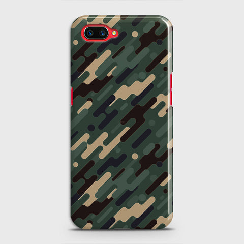Oppo A3S Cover - Camo Series 3 - Light Green Design - Matte Finish - Snap On Hard Case with LifeTime Colors Guarantee