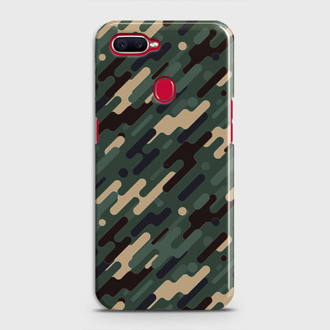 Oppo A7 Cover - Camo Series 3 - Light Green Design - Matte Finish - Snap On Hard Case with LifeTime Colors Guarantee