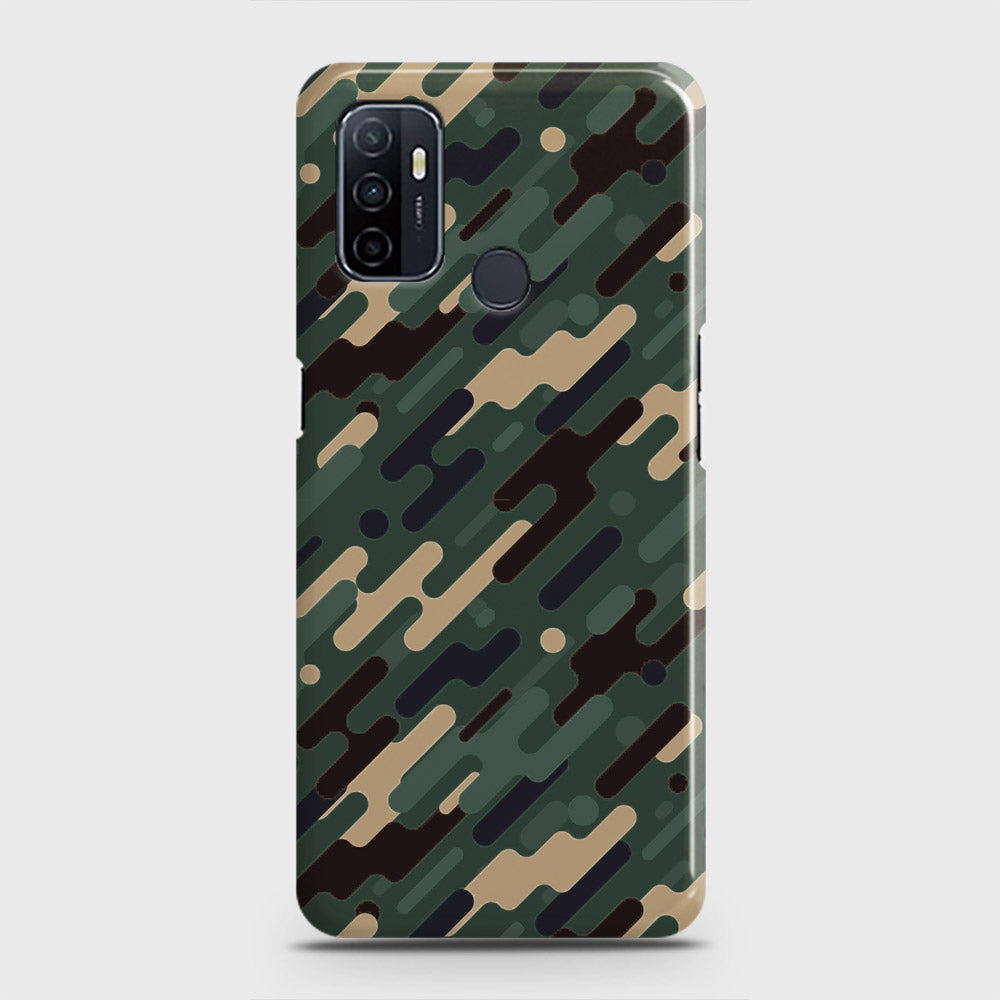 Oppo A53 Cover - Camo Series 3 - Light Green Design - Matte Finish - Snap On Hard Case with LifeTime Colors Guarantee