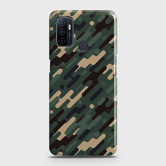 Oppo A53 Cover - Camo Series 3 - Light Green Design - Matte Finish - Snap On Hard Case with LifeTime Colors Guarantee