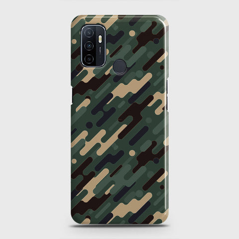 Oppo A53 Cover - Camo Series 3 - Light Green Design - Matte Finish - Snap On Hard Case with LifeTime Colors Guarantee