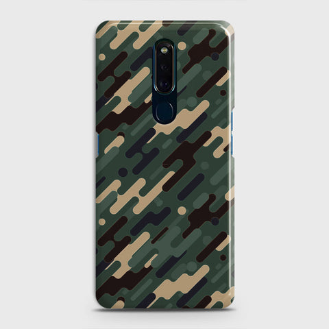 Oppo F11 Cover - Camo Series 3 - Light Green Design - Matte Finish - Snap On Hard Case with LifeTime Colors Guarantee