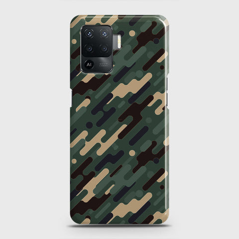 Oppo F19 Pro Cover - Camo Series 3 - Light Green Design - Matte Finish - Snap On Hard Case with LifeTime Colors Guarantee