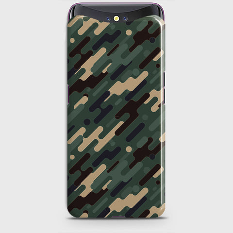 Oppo Find X Cover - Camo Series 3 - Light Green Design - Matte Finish - Snap On Hard Case with LifeTime Colors Guarantee