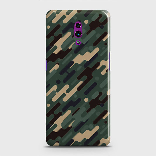Oppo Reno Cover - Camo Series 3 - Light Green Design - Matte Finish - Snap On Hard Case with LifeTime Colors Guarantee