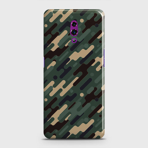 Oppo Reno Cover - Camo Series 3 - Light Green Design - Matte Finish - Snap On Hard Case with LifeTime Colors Guarantee