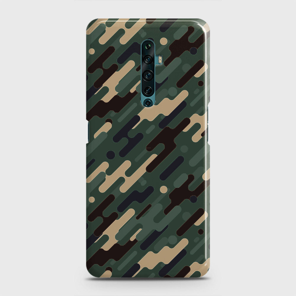 Oppo Reno 2F Cover - Camo Series 3 - Light Green Design - Matte Finish - Snap On Hard Case with LifeTime Colors Guarantee