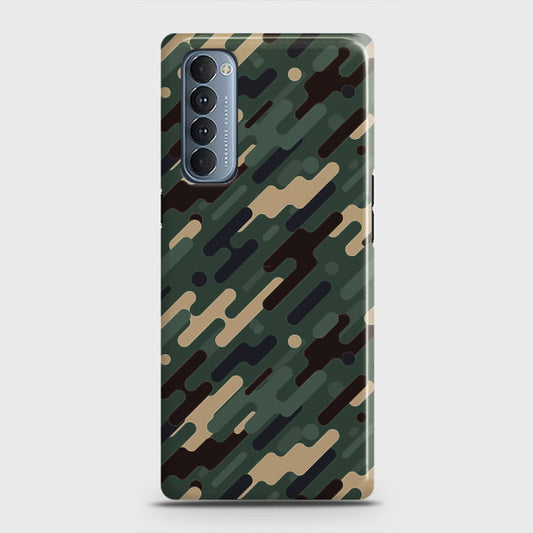 Oppo Reno 4 Pro 4G Cover - Camo Series 3 - Light Green Design - Matte Finish - Snap On Hard Case with LifeTime Colors Guarantee