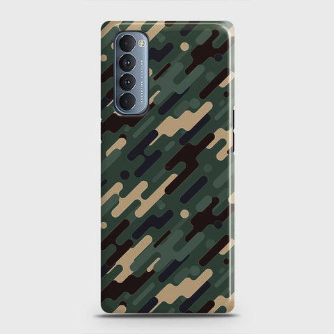 Oppo Reno 4 Pro 4G Cover - Camo Series 3 - Light Green Design - Matte Finish - Snap On Hard Case with LifeTime Colors Guarantee