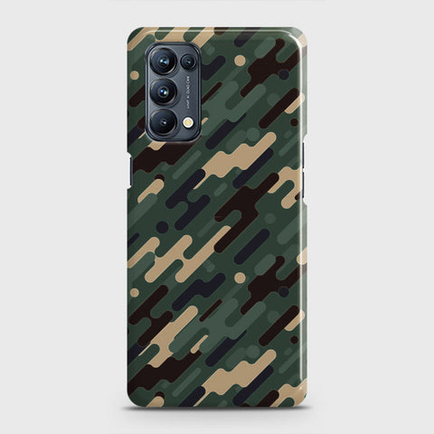 Oppo Reno 5 Pro 5G Cover - Camo Series 3 - Light Green Design - Matte Finish - Snap On Hard Case with LifeTime Colors Guarantee