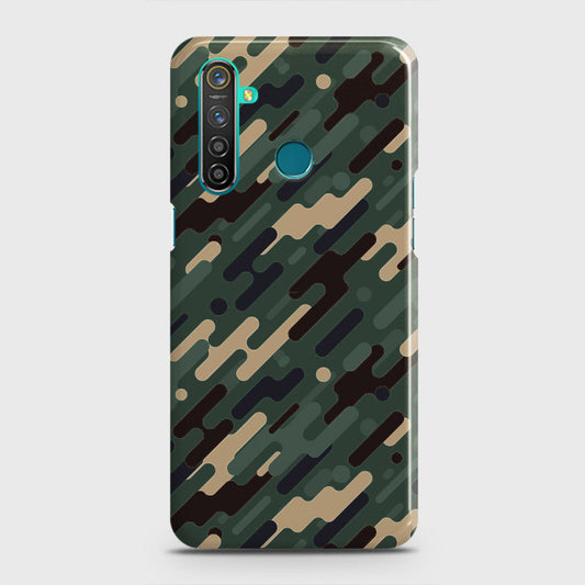 Realme 5 Pro Cover - Camo Series 3 - Light Green Design - Matte Finish - Snap On Hard Case with LifeTime Colors Guarantee