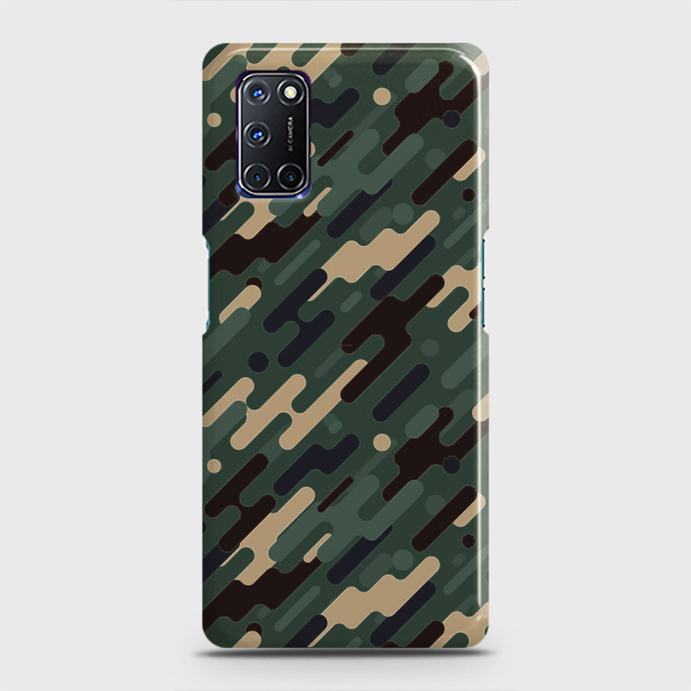 Oppo A52 Cover - Camo Series 3 - Light Green Design - Matte Finish - Snap On Hard Case with LifeTime Colors Guarantee