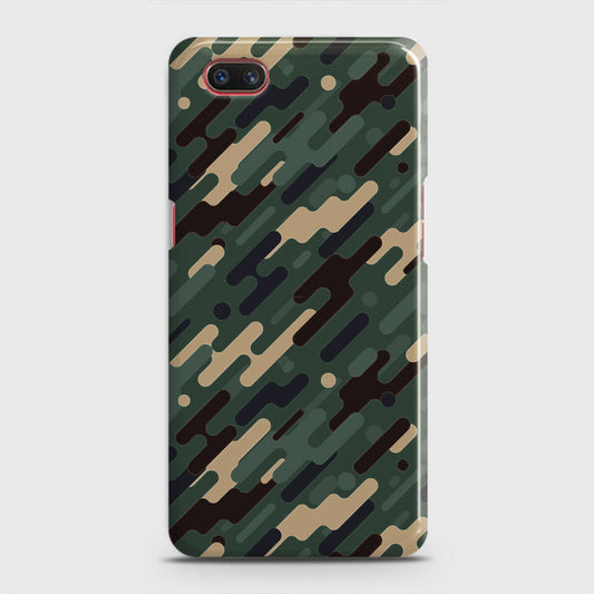 Realme C2 with out flash light hole Cover - Camo Series 3 - Light Green Design - Matte Finish - Snap On Hard Case with LifeTime Colors Guarantee