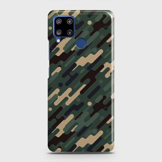 Realme C15 Cover - Camo Series 3 - Light Green Design - Matte Finish - Snap On Hard Case with LifeTime Colors Guarantee