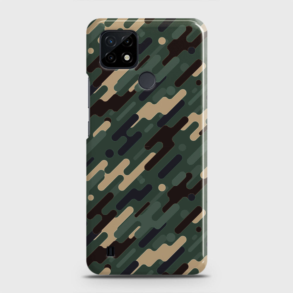 Realme C21 Cover - Camo Series 3 - Light Green Design - Matte Finish - Snap On Hard Case with LifeTime Colors Guarantee